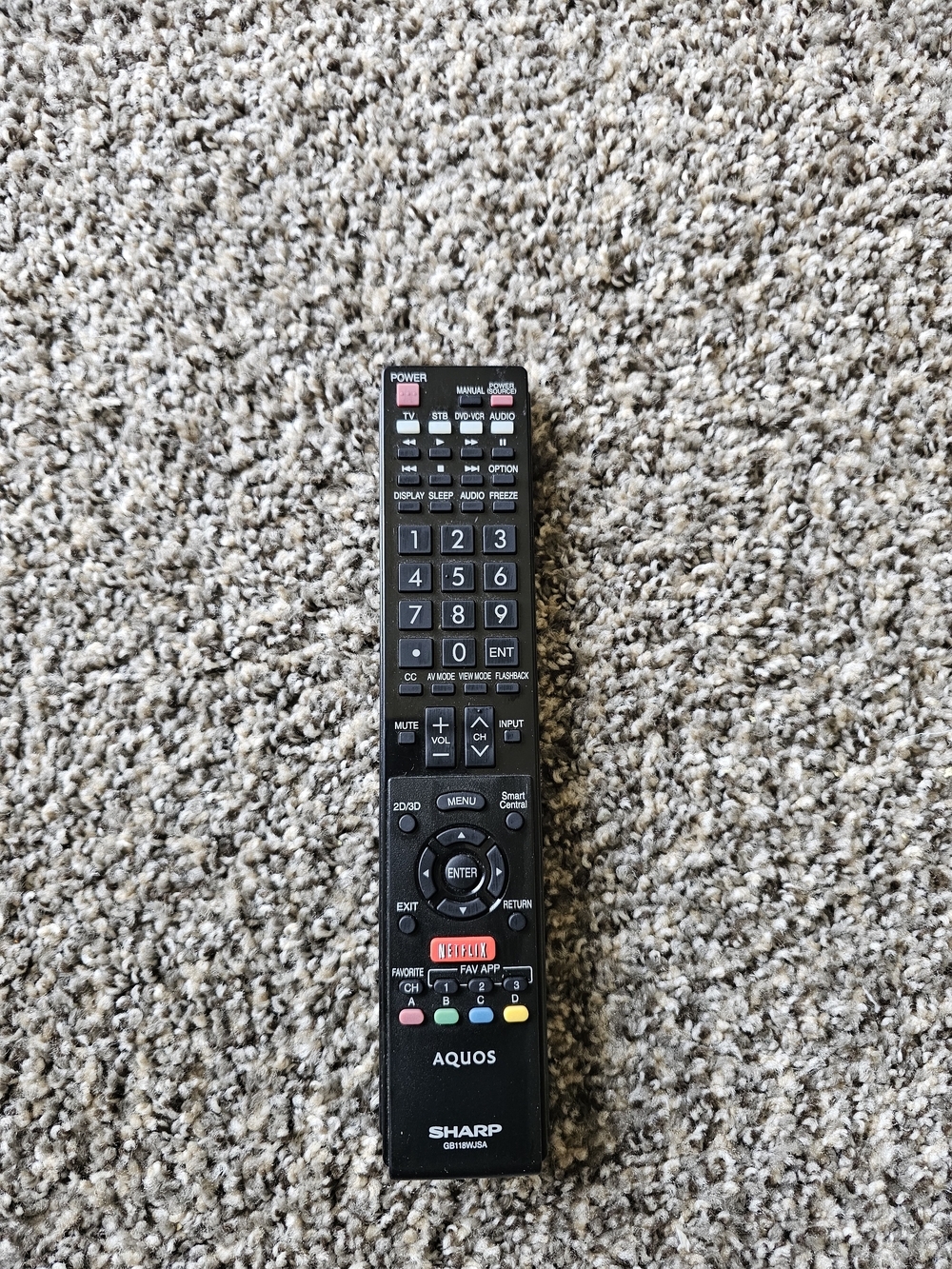 Sharp AQUOS Black TV Remote with Netflix Button